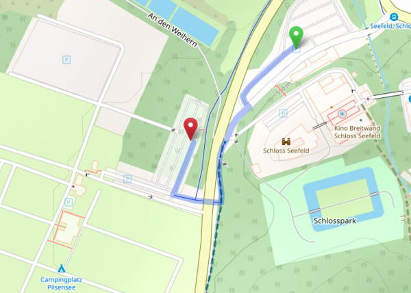 Route Parkplatz