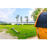 Schlaffass XXL für 4 Personen mit Blick auf den Pilsenseeamping pilsensee